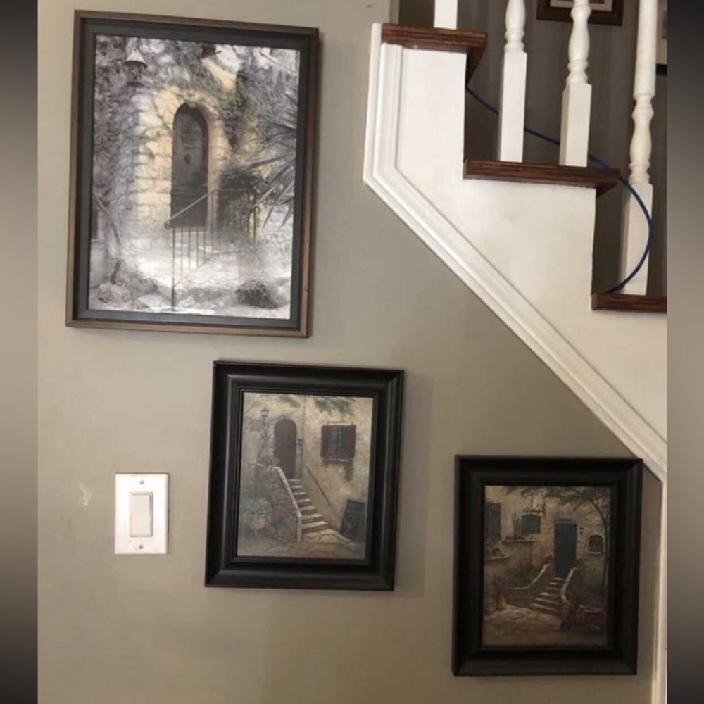 Set of 3 Framed vintage style doors  Art Prints
